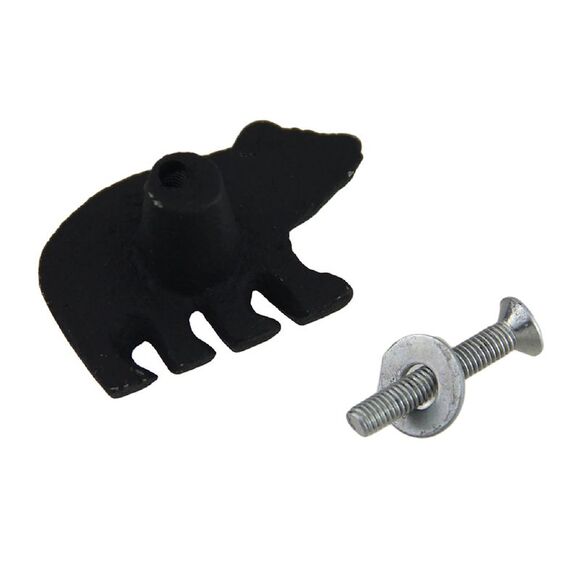Matte Black Cast Iron Forest Bear Drawer Pull Cabinet Knob Set of 24 - Picture 3 of 3